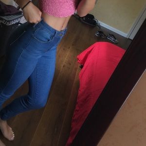 High waisted jeans
